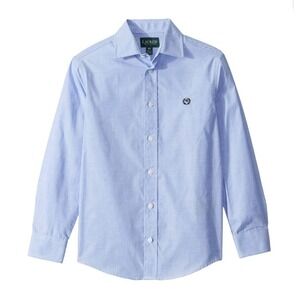 Lauren Ralph Lauren Boy's Blue Classic Spread Collar Dress Shirt Size 14